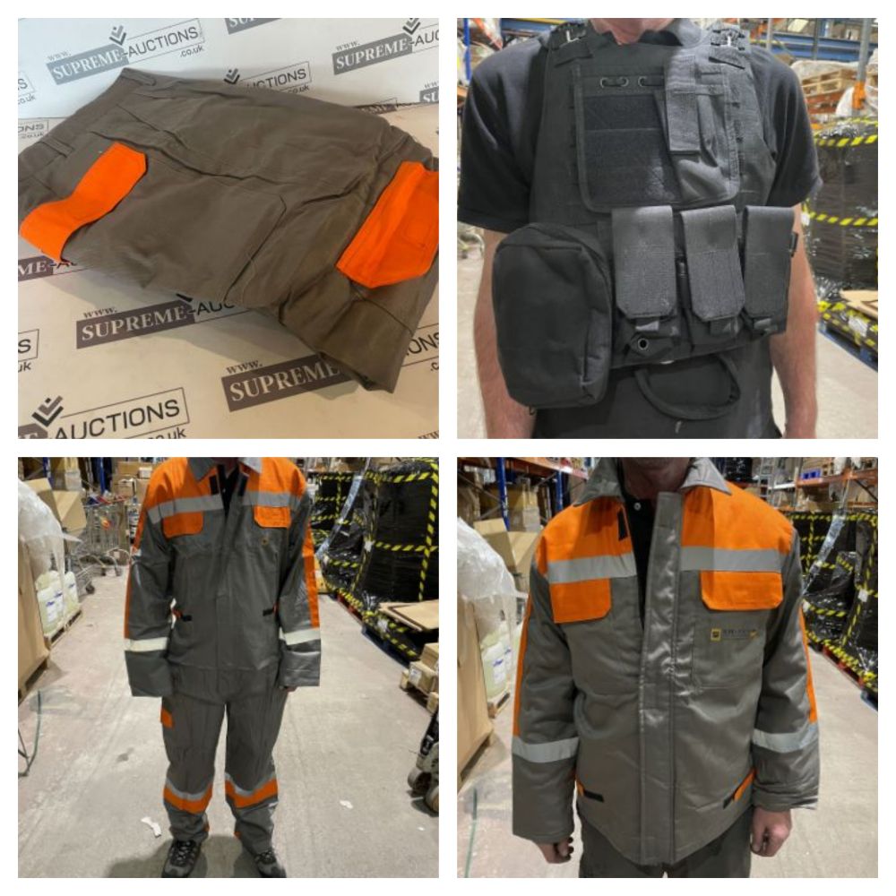 Pallets of Assorted Workwear to Include: Gloves, Work Trousers, Coveralls & More - Delivery Available!