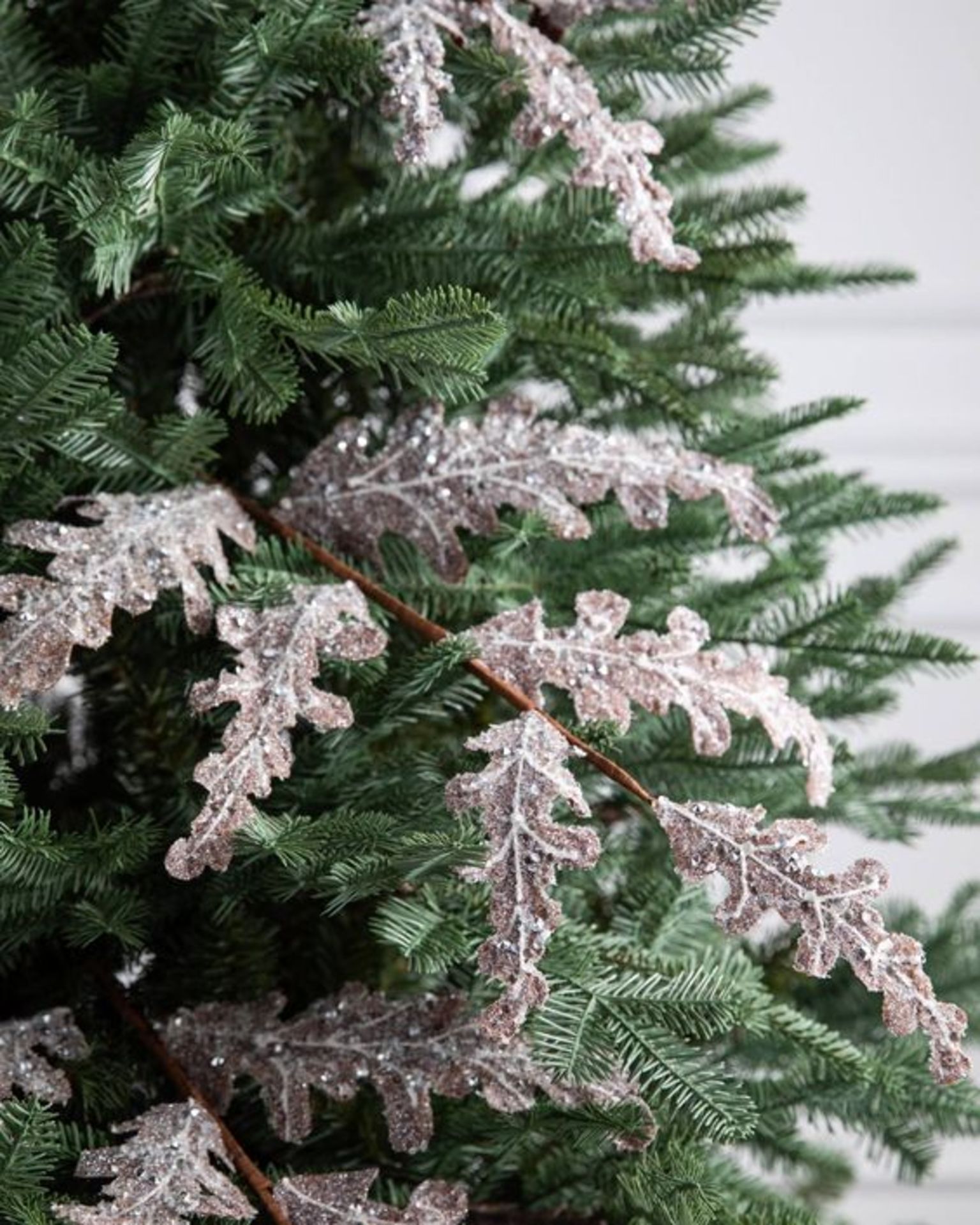 BH (The worlds leading Christmas Trees) New & Boxed Frosted Acanthus Leaves Christmas Picks. - BI.