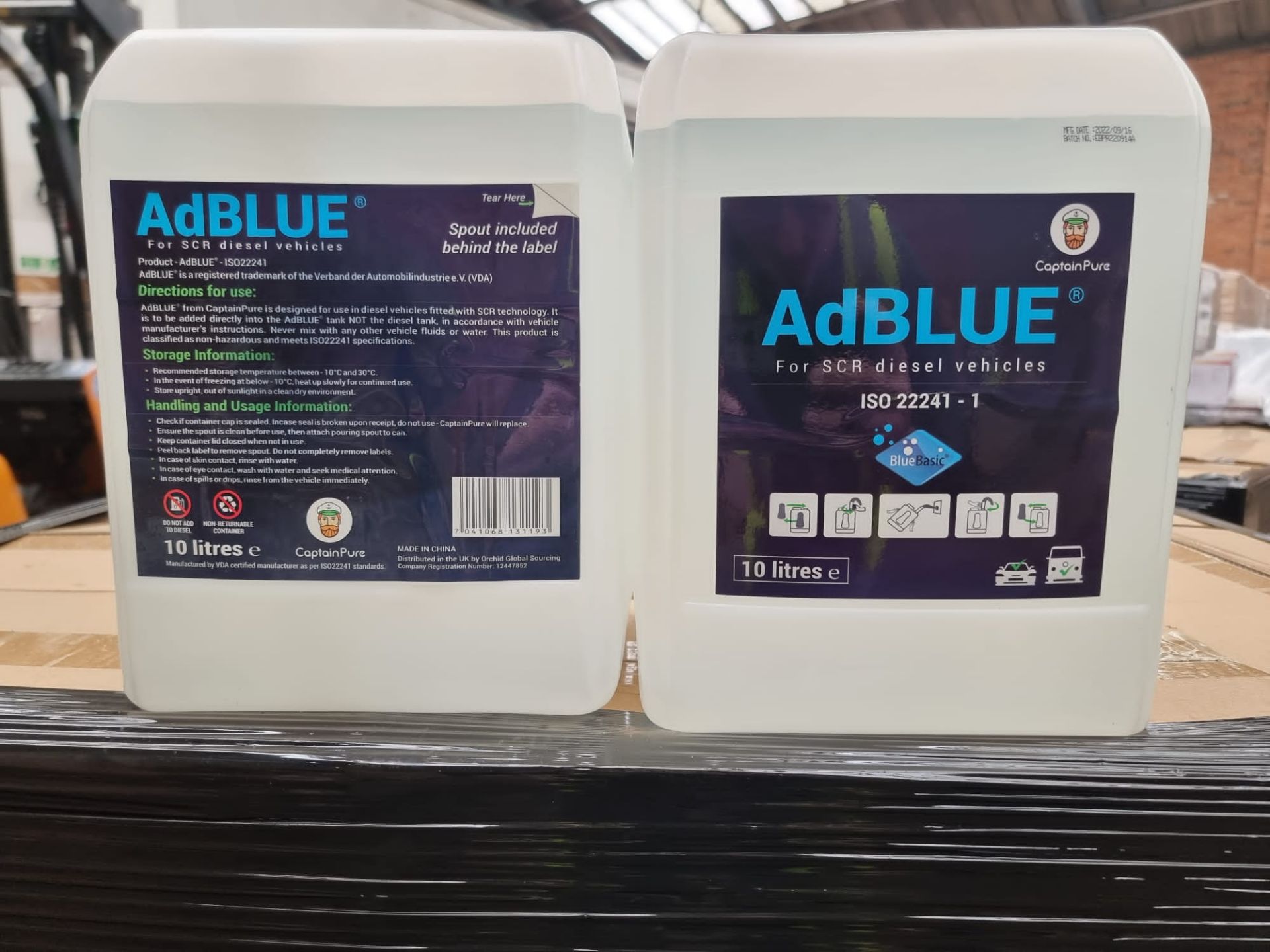 PALLET TO CONTAIN 60 x NEW SEALED 10L TUBS OF ADBLUE FOR DIESEL VEHICLES. INCLUDES NOZZLE. AdBlue is - Image 2 of 3