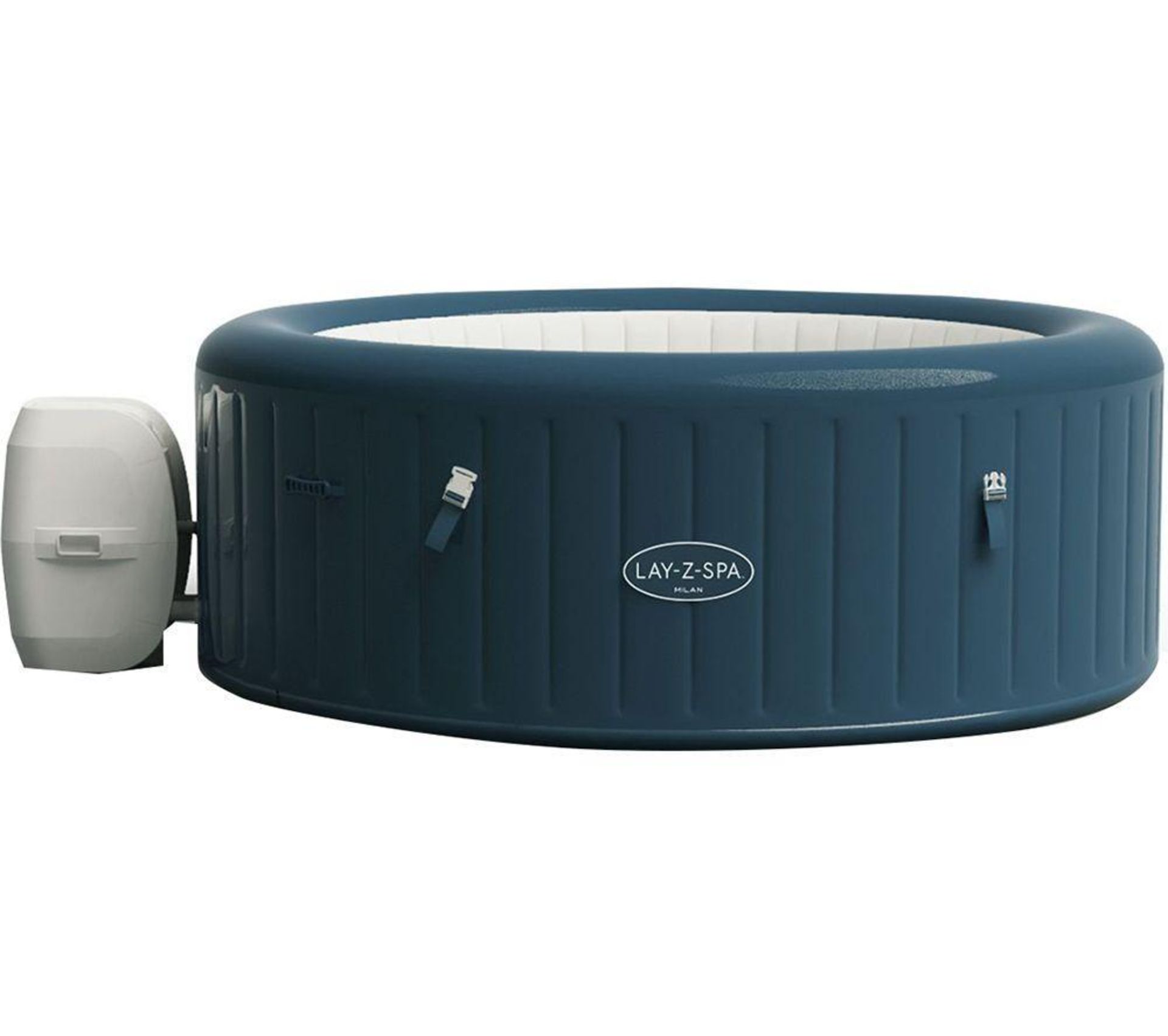 Lay-Z-Spa Milan Airjet Plusâ„¢ Hot Tub (4-6 Person) - SR5. The Milan Airjet Plus from Lay-Z Spa is a