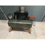 BOXED NEW LARGE LEATHER POMMEL HORSE IN DARK GREEN