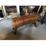 BOXED NEW LARGE LEATHER POMMEL HORSE IN TAN