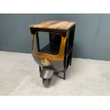 BRAND NEW BOXED VINTAGE INDUSTRIAL STYLE INDIAN TUK TUK SIDE TABLE WITH WHEEL