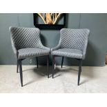 PAIR OF BRAND NEW BOXED CLASSIC PU LEATHER DINING CHAIRS IN GREY