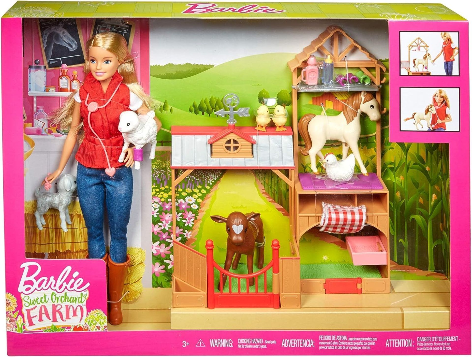 BARBIE SWEET ORCHARD FARM PLAYSET WITH BARN AND 10 FARM ANIMALS RRP £149