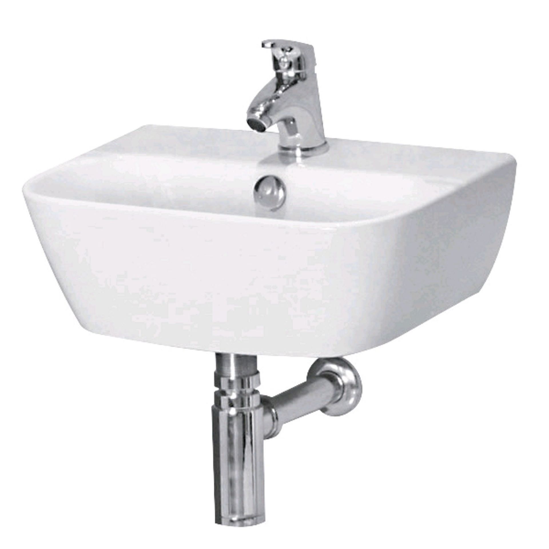 Virtuo Wall Hung Cloakroom Basin. - BI. The Virtuo 1 tap hole wall hung basin. This basin is a - Image 2 of 2