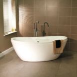 Duo Oval Modern Freestanding Bath - L1750 x W840mm. - BI. RRP £1,049.00. Duo wide oval shaped all