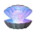 12 X BRAND NEW SENSE AROMA CLAM WT GLITTER PEARL COLOUR CHANGING LED LAMPS MINT GLITTER R9-3