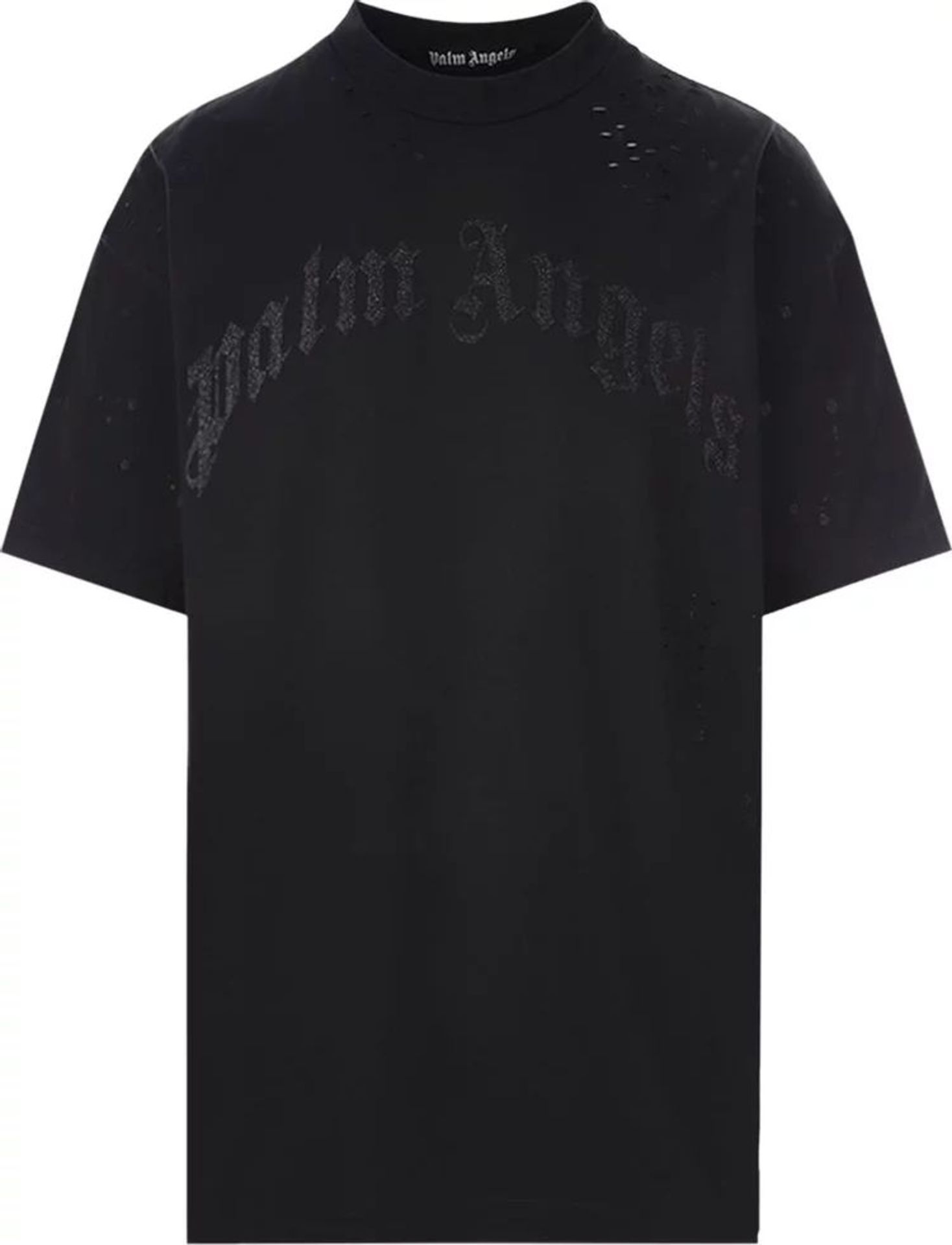 BRAND NEW PALM ANGELS Glittered Logo T-Shirt. BLACK. SIZE LARGE. RRP £445. (OFC)