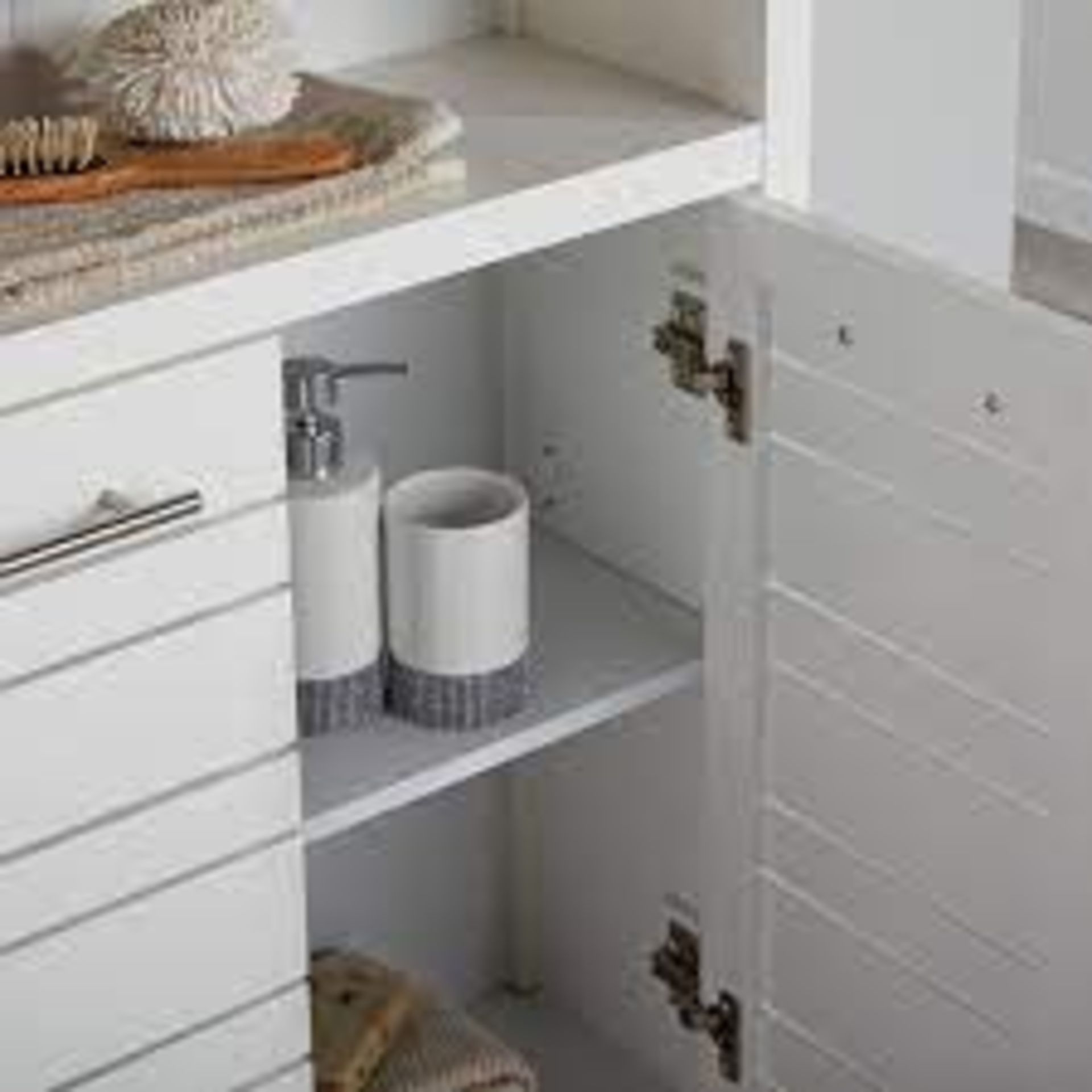 NEW BOXED Hertford Two-Tone White Double Door Storage Unit. The Two-Toned Bathroom Console Cabinet - Image 3 of 4