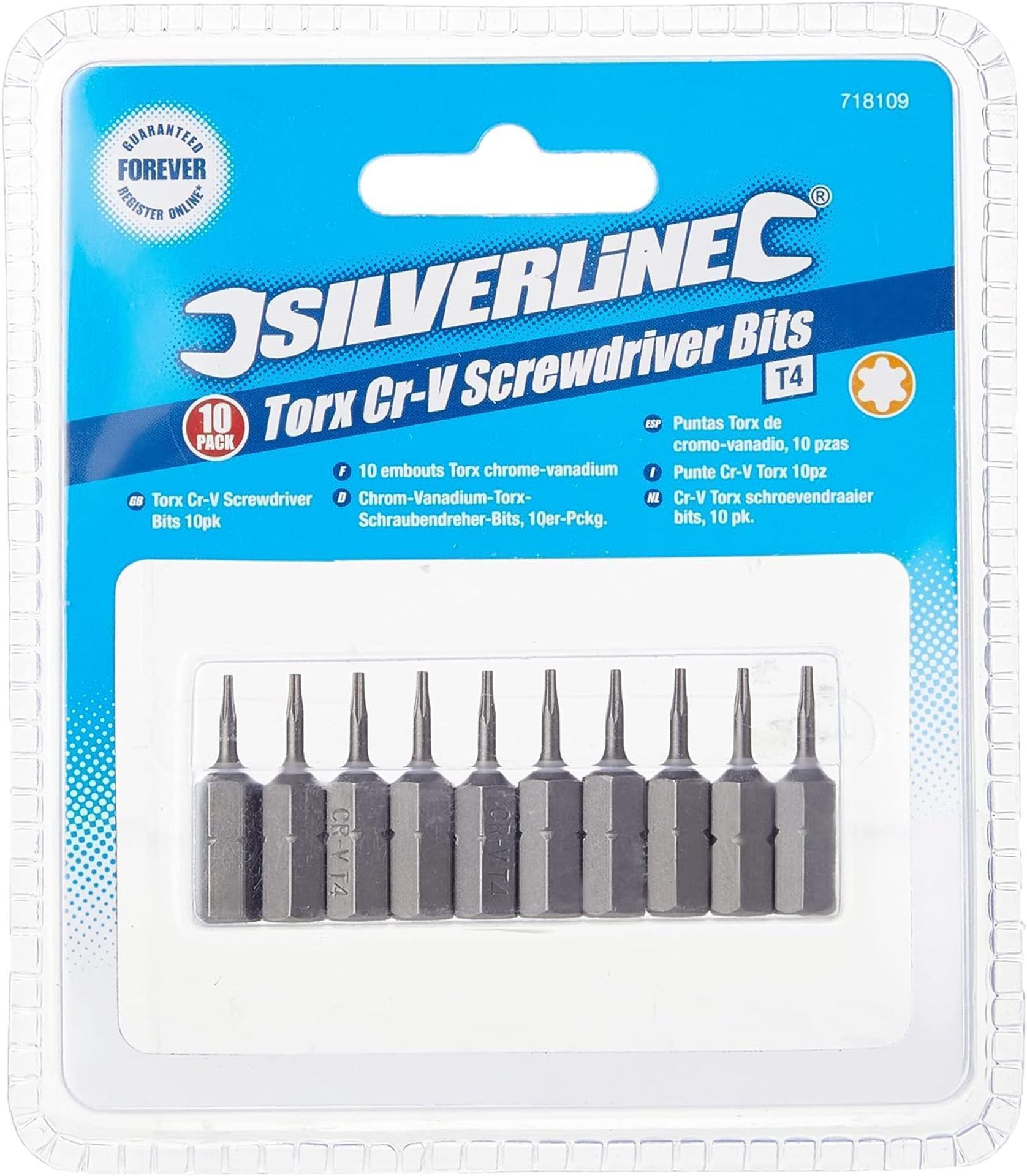 12 X BRAND NEW SILVERLINE PACK OF 10 TORX CR-V SCREWDRIVER BITS R17.4