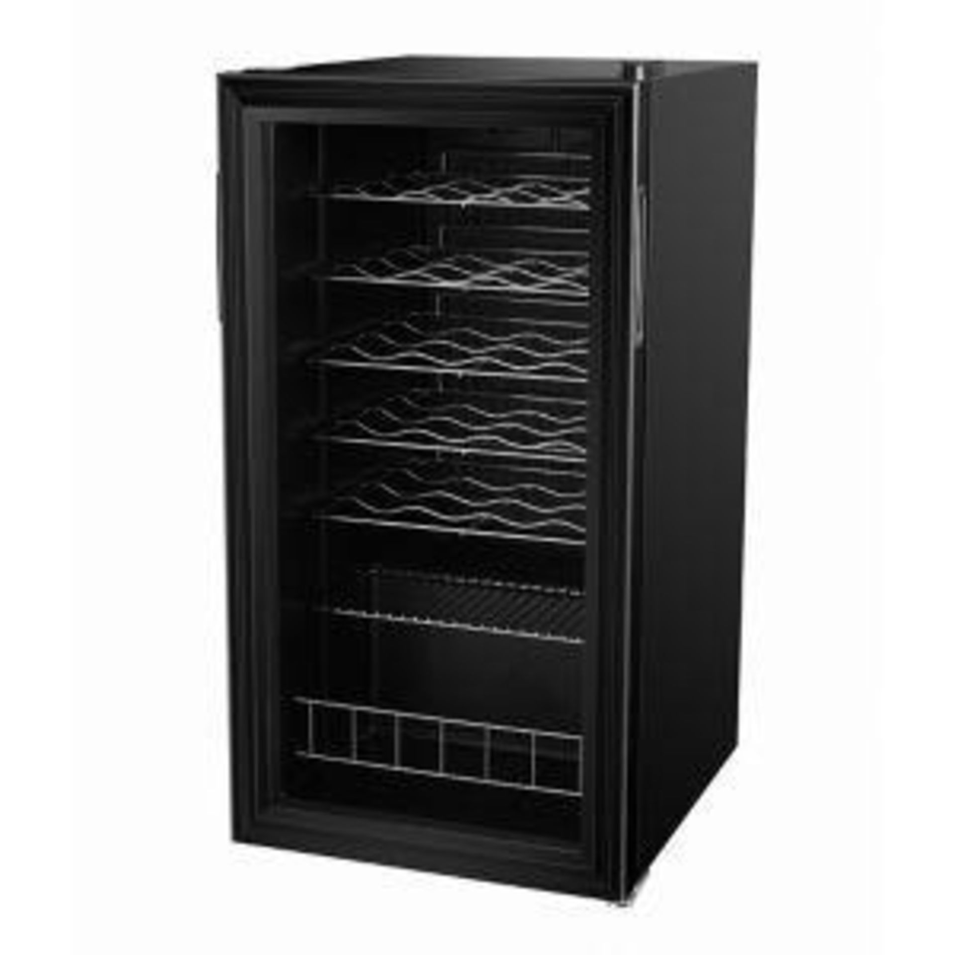 GoodHome Ghfswc25Buk Freestanding Drinks Cooler - Matt Black Glass Effect - SR4. In a stylish