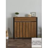 LLOYD PASCAL WOOD EFFECT SMALL RADIATOR COVER WITH DRAWER BLACK R9-2
