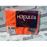 20 X BRAND NEW HERCULES DURABLE WORKWEAR BIB AND BRACE HI VIS ORANGE (SIZES MAY VARY) R3.6