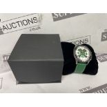 BRAND NEW DELOREAN 45MM Mens Crossover Automatic Watch. GREEN. RRP £145. (OFC0005). Black bezel,