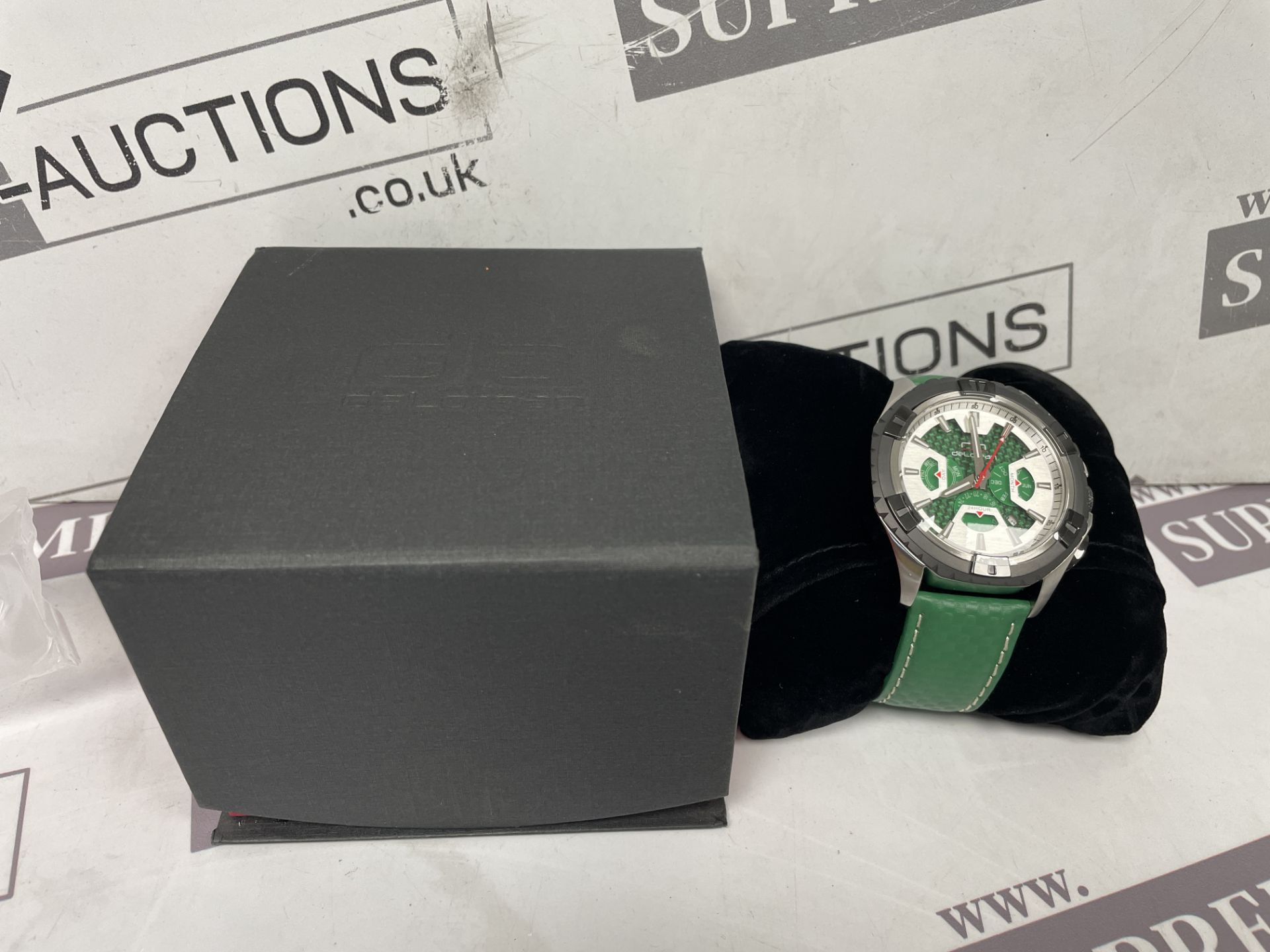 BRAND NEW DELOREAN 45MM Mens Crossover Automatic Watch. GREEN. RRP £145. (OFC0005). Black bezel,