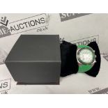 BRAND NEW DELOREAN 42MM Mens Spin Automatic Watch. GREEN. RRP £155. (OFC4588). Stainless steel