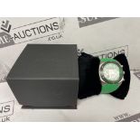 BRAND NEW DELOREAN 42MM Mens Spin Automatic Watch. GREEN. RRP £155. (OFC4588). Stainless steel