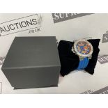 BRAND NEW DELOREAN 45MM Mens Shocker Automatic Watch. BLUE. RRP £165. (OFC6002). Stainless steel