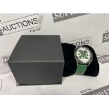 BRAND NEW DELOREAN 45MM Mens Crossover Automatic Watch. GREEN. RRP £145. (OFC0005). Black bezel,