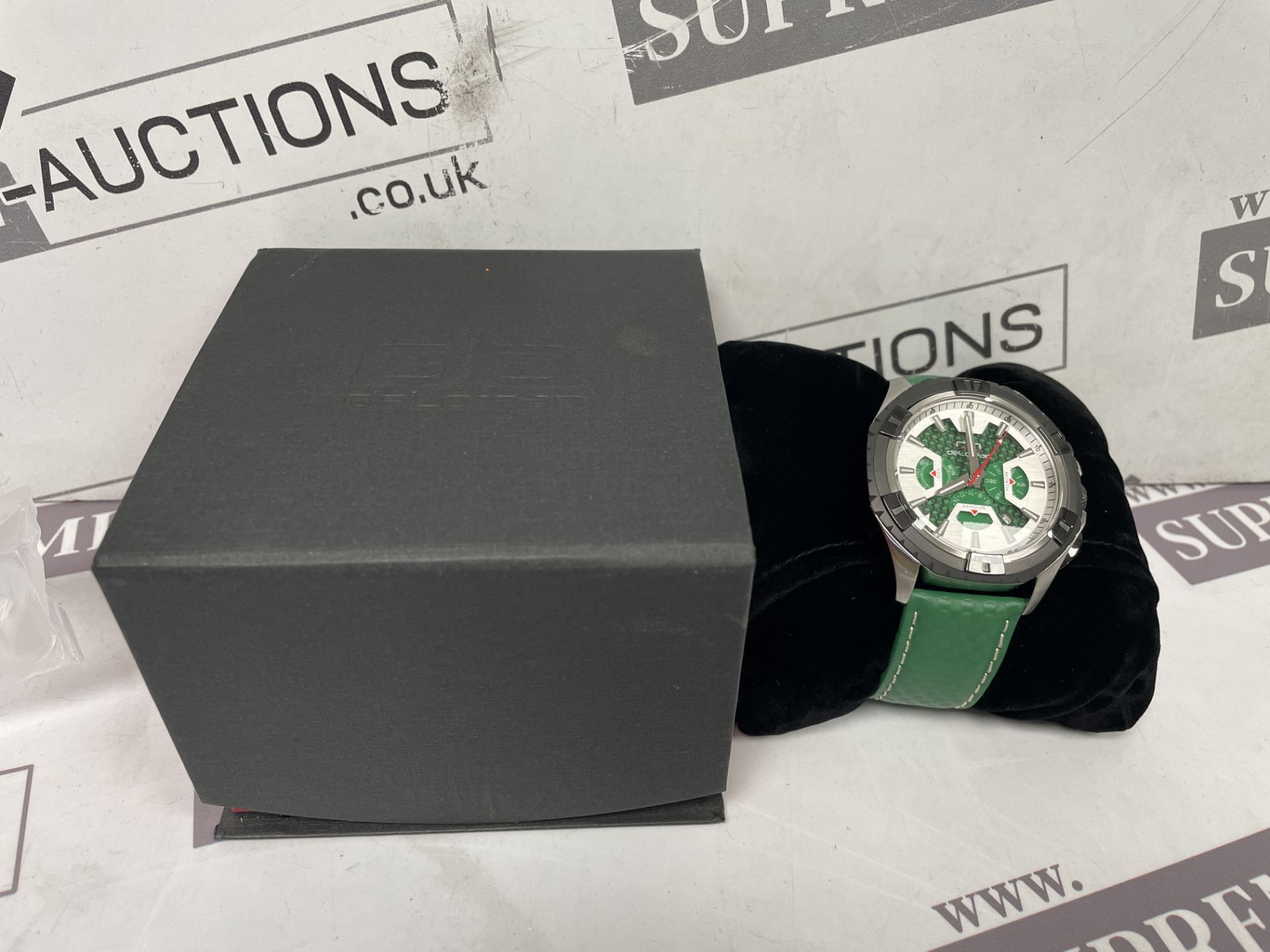 BRAND NEW DELOREAN 45MM Mens Crossover Automatic Watch. GREEN. RRP £145. (OFC0005). Black bezel,