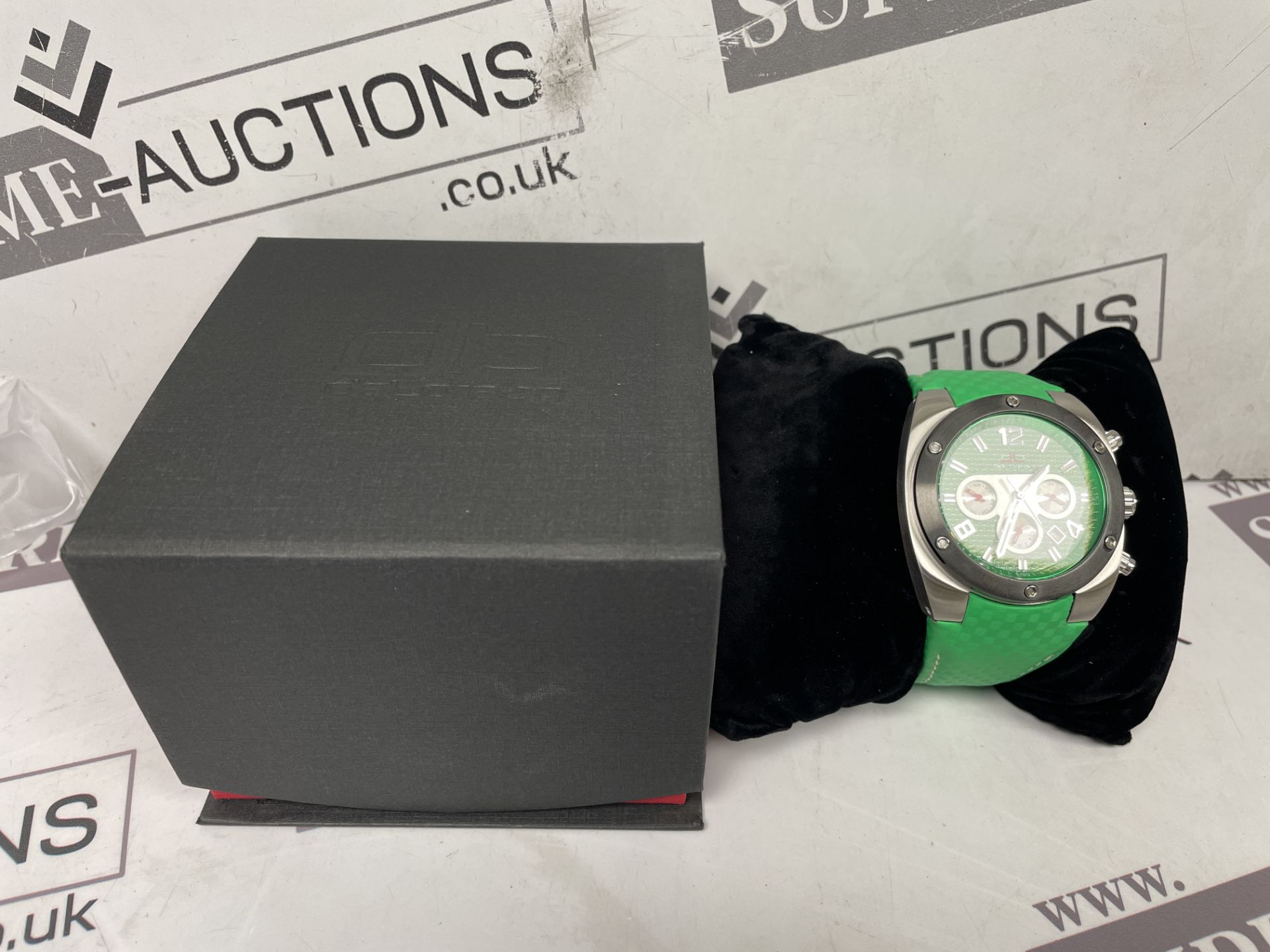 BRAND NEW DELOREAN 42MM Mens Spin Automatic Watch. GREEN. RRP £155. (OFC4588). Stainless steel