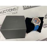 BRAND NEW DELOREAN 45MM Mens Shocker Automatic Watch. BLUE. RRP £165. (OFC6002). Stainless steel
