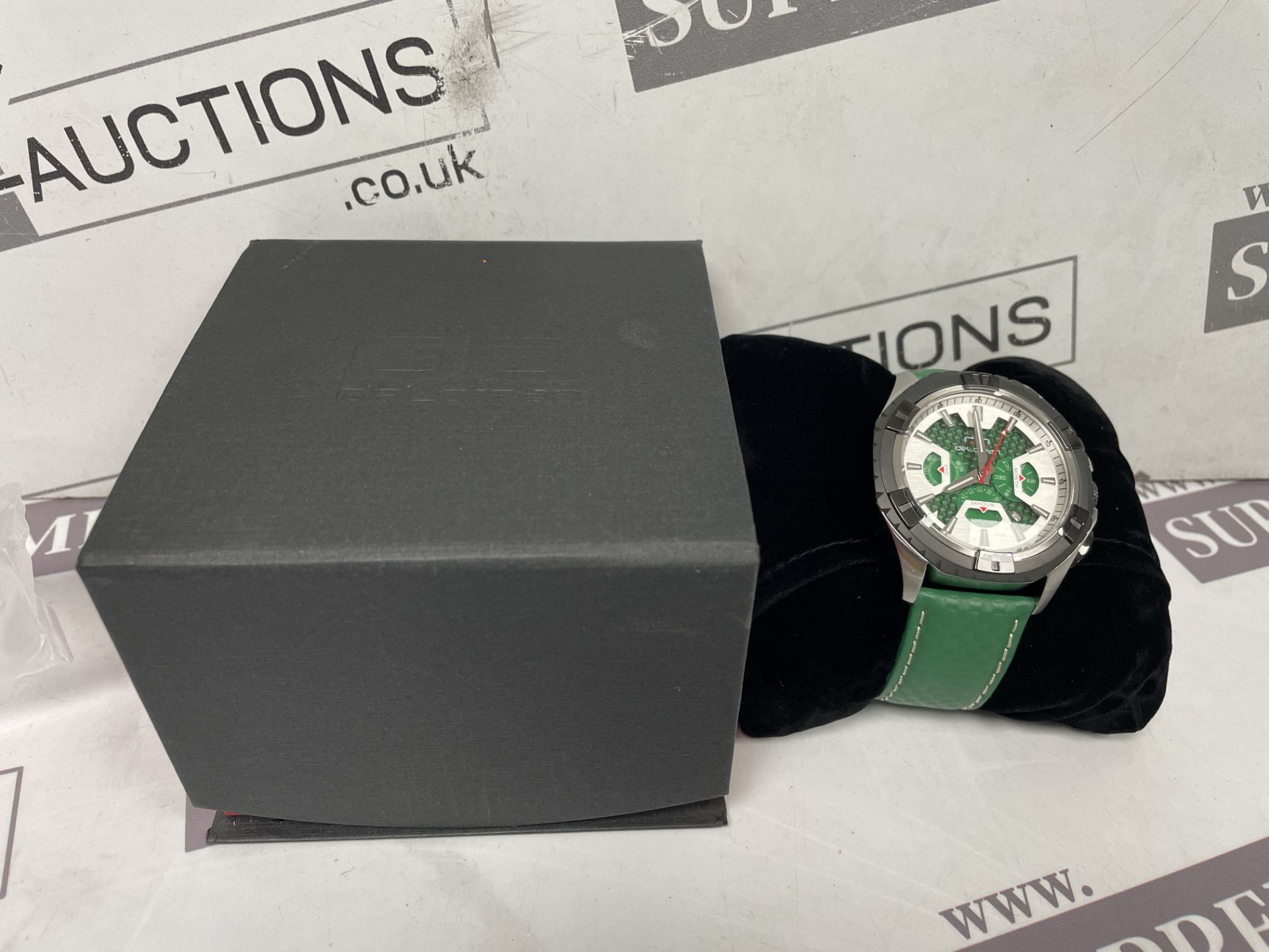 BRAND NEW DELOREAN 45MM Mens Crossover Automatic Watch. GREEN. RRP £145. (OFC0005). Black bezel,