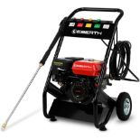 New & Boxed EBERTH Petrol Pressure Washer, Self-Priming, 210 Bar Working Pressure, 5 Nozzles and