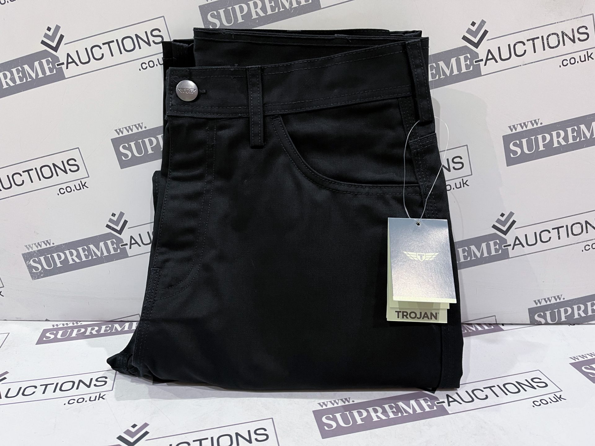 16 X BRAND NEW ARCO TROJAN BLACK PROFESSIONAL CARGO WORK TROUSERS SIZE 32 R16-14