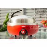 Brand New Cookshop Portable Charcoal BBQ Grill With Thermometer Lid & Bag - RED R15-8