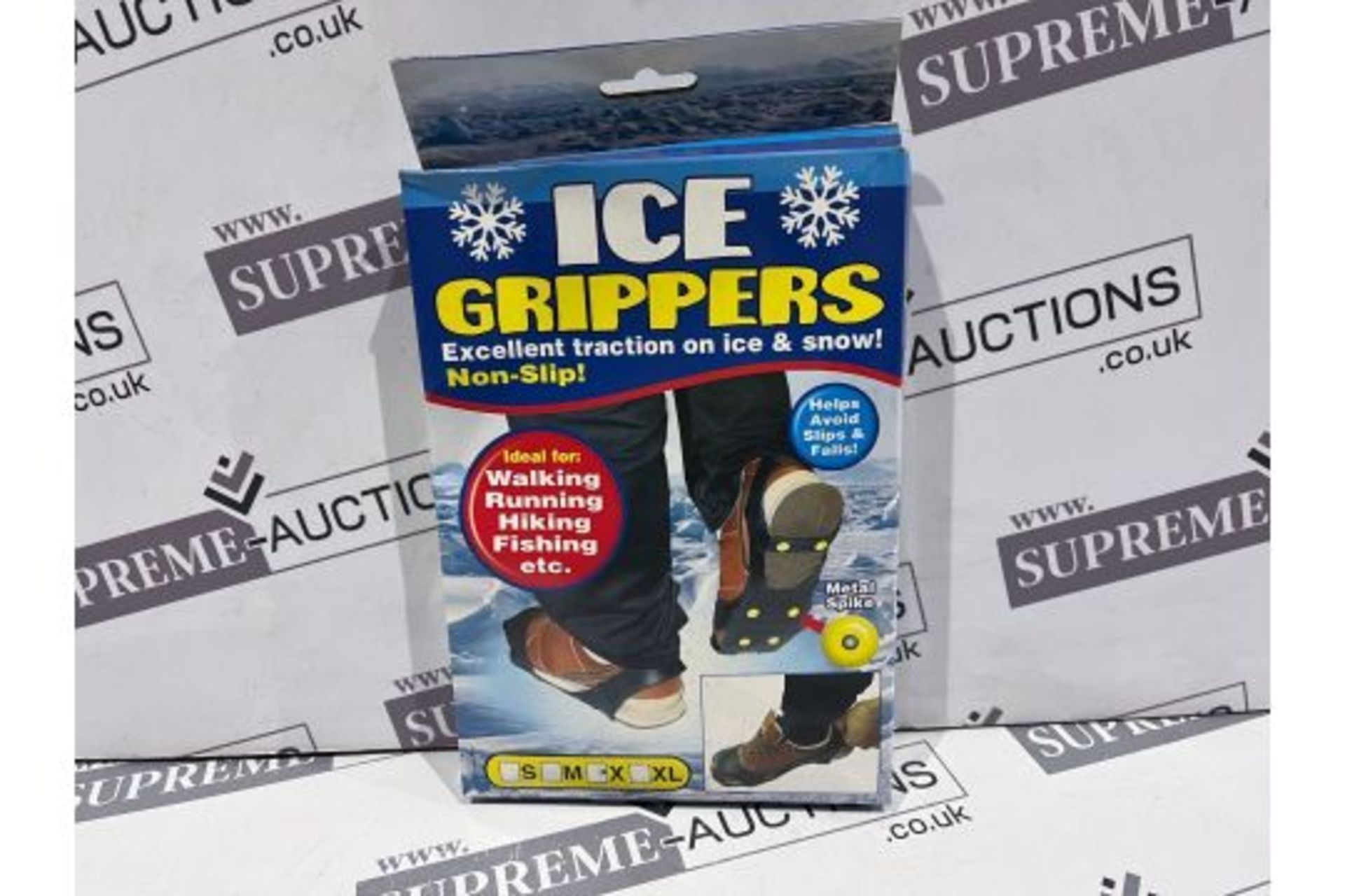 72 X BRAND NEW NON SLIP ICE GRIPPERS PERFECT FOR THE WINTER WEATHER, WALKERS/HIKERS ETC. RRP £14.