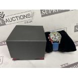 BRAND NEW DELOREAN 41MM Mens Inflame Automatic Chrono Watch. BLUE. RRP £165. (OFC1004). Stainless