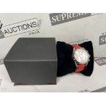 BRAND NEW DELOREAN 41MM Mens Inflame Automatic Chrono Watch. RED. RRP £165 (OFC1002). Stainless