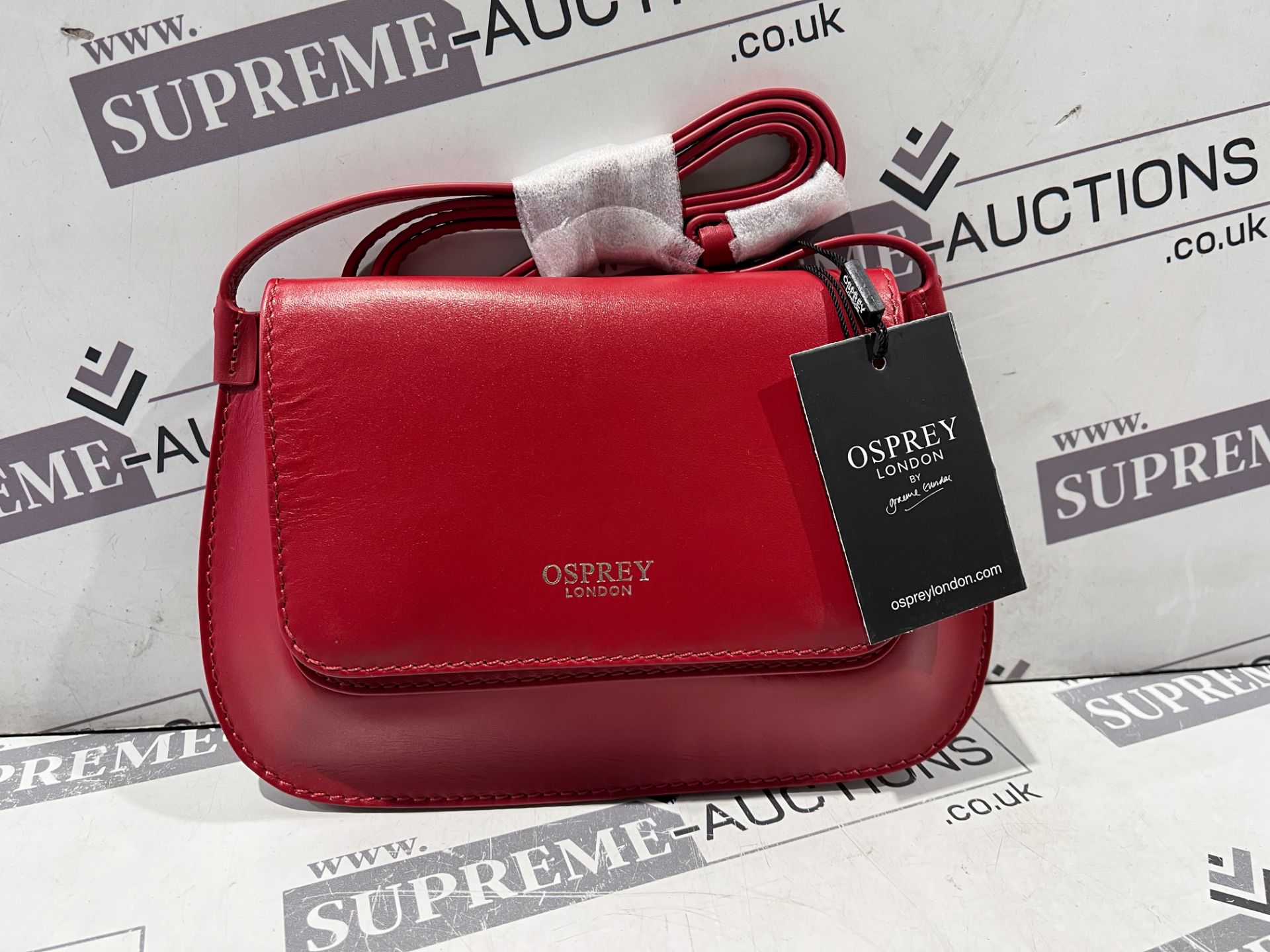 BRAND NEW OSPREY CHERRY THE MEAVE LEATHER CROSSBODY BAG RRP £125 S1-33