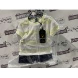 (NO VAT) 10 X BRAND NEW LYLE AND SCOTT 2 PIECE SETS WITH T SHIRT AND SHORTS AGE 6 MONTHS R2-1