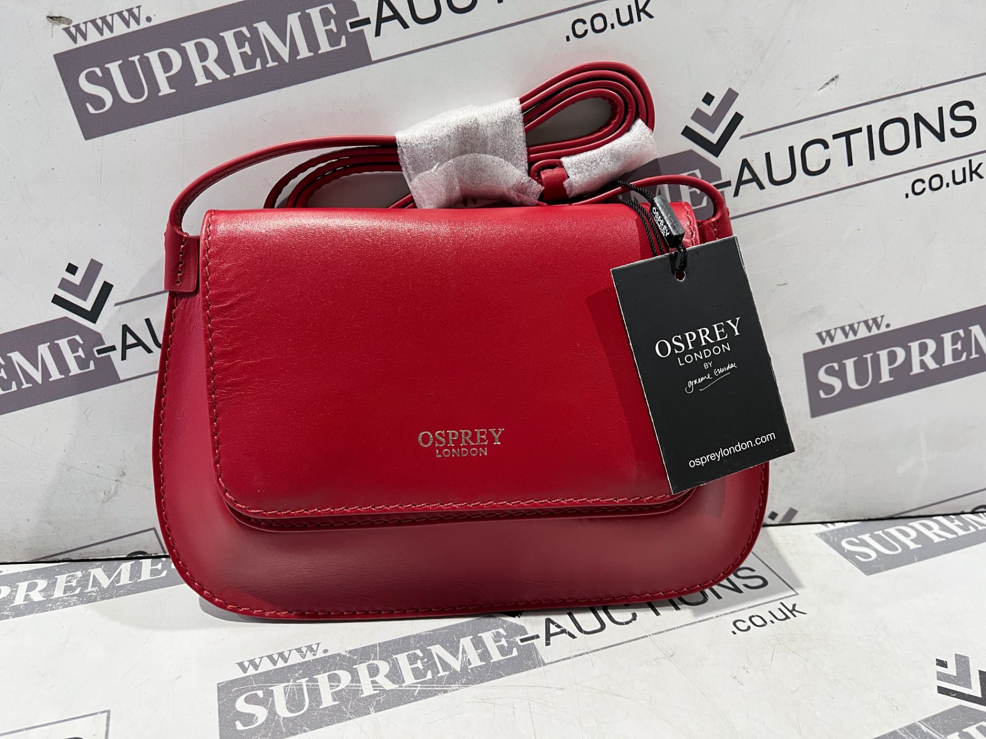 BRAND NEW OSPREY CHERRY THE MEAVE LEATHER CROSSBODY BAG RRP £125 S1-33