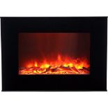 1.9KW BLACK FLAT GLASS WALL FIRE S1-32