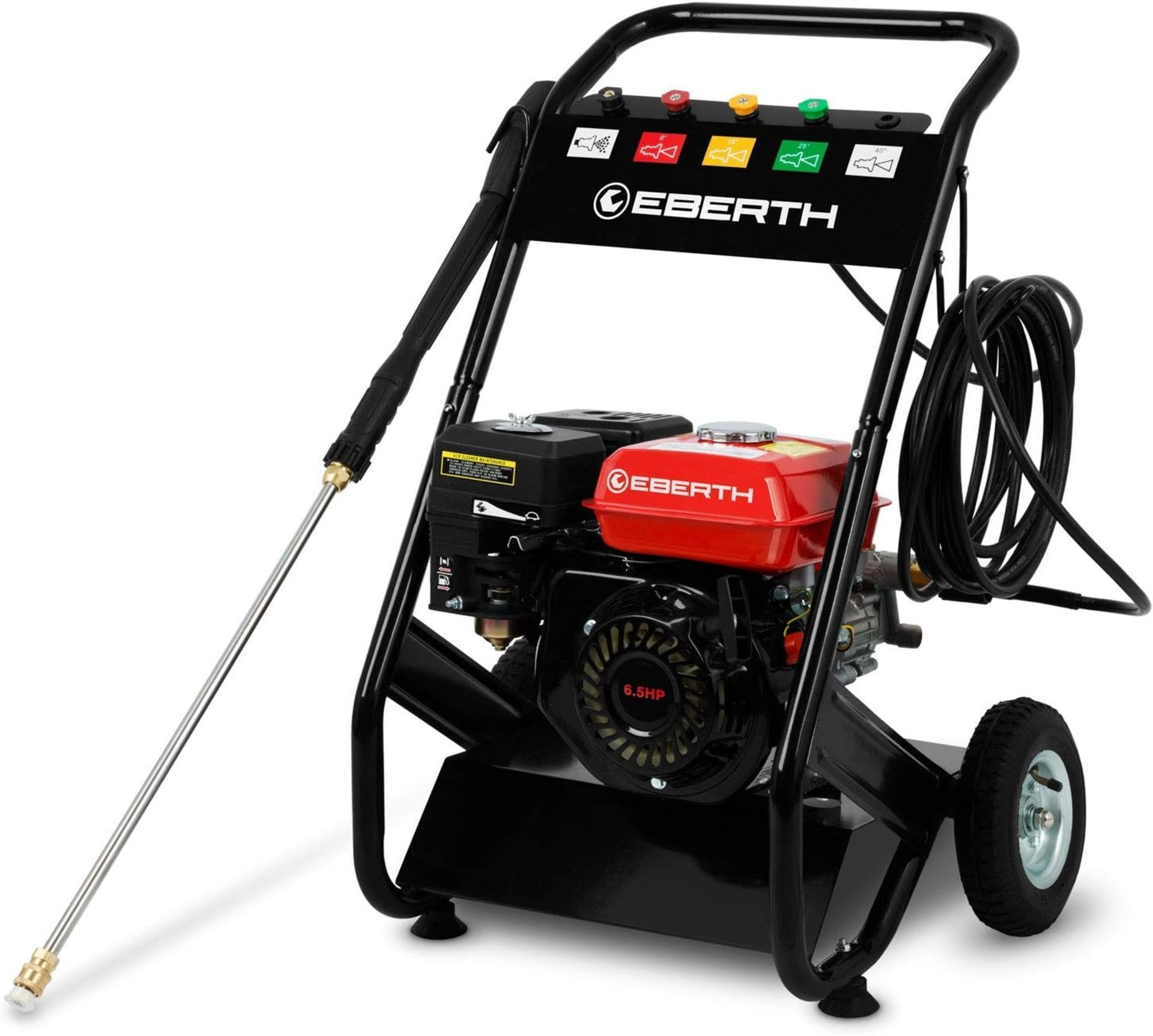 3 x New & Boxed EBERTH Petrol Pressure Washer, Self-Priming, 210 Bar Working Pressure, 5 Nozzles and