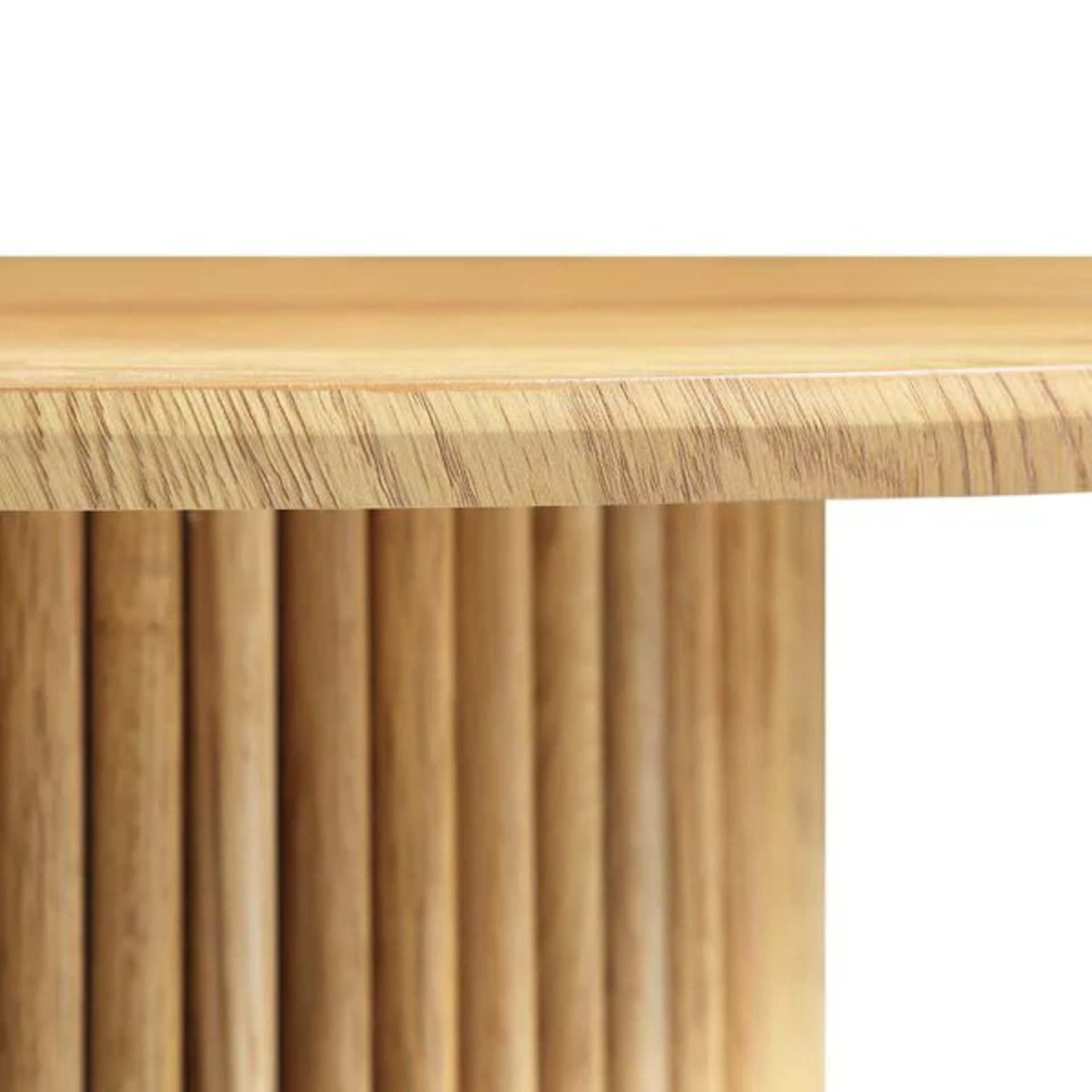 Maru Round Oak Pedestal Coffee Table, Oak. - SR3. RRP £259.99. Meet the new addition to our Maru - Image 2 of 2