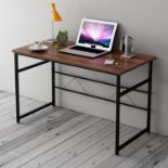 Sleek Design Computer Desk Home Office Table 100 x 50 x 72 cm , Walnut Colour. - SR3.