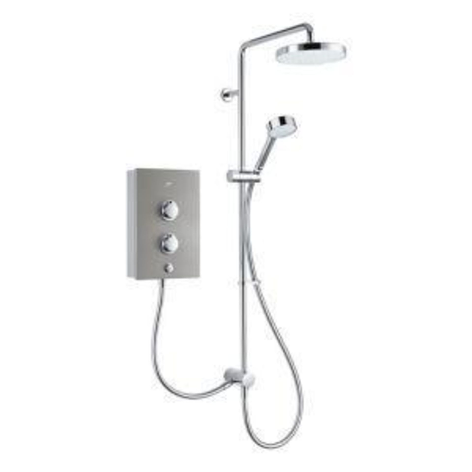 Mira Decor Dual Silver Effect Electric Shower, 10.8Kw - P4. A quick, invigorating shower on a week-