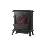 (ex156/14)Focal Point Cardivik Black Electric Stove. - R13.4. The flame effect can be used