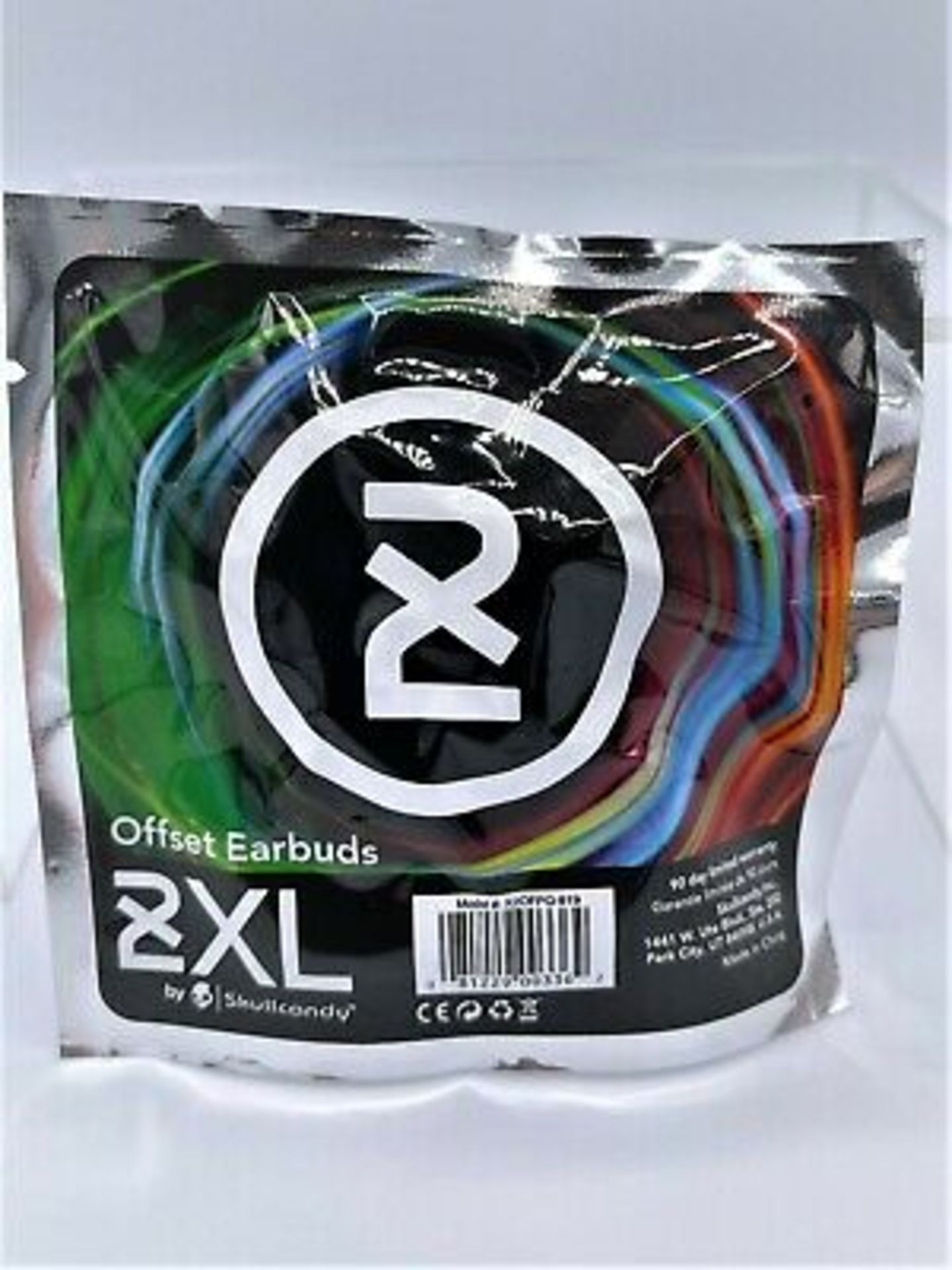 100 X NEW PACKAGED SKULLCANDY OFFSET XL EARPHONES. (ROW4.1)