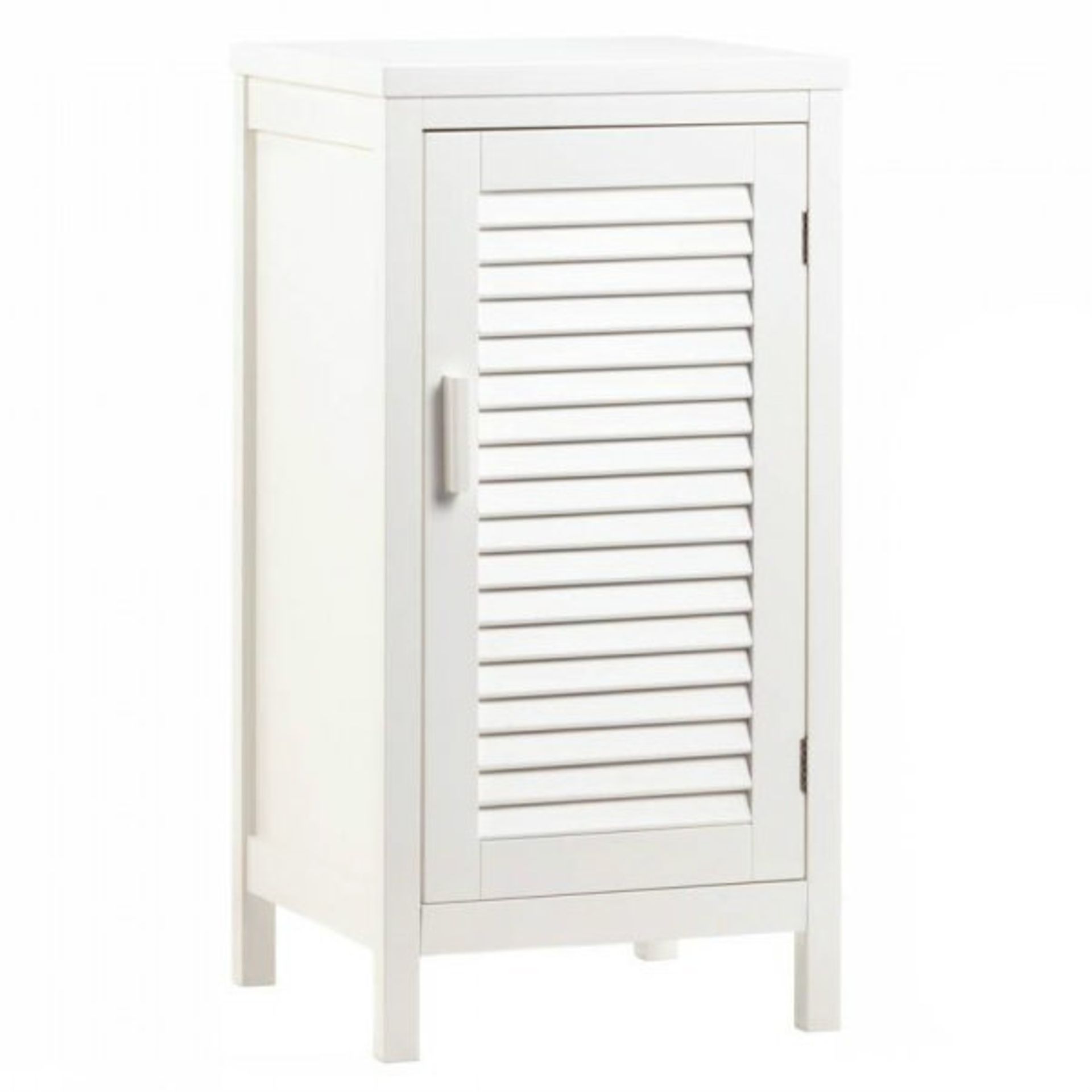 3 X BRAND NEW SLATTED WHITE AND WOOD EFFECT CUPBOARDS WITH SHELVES R5-7