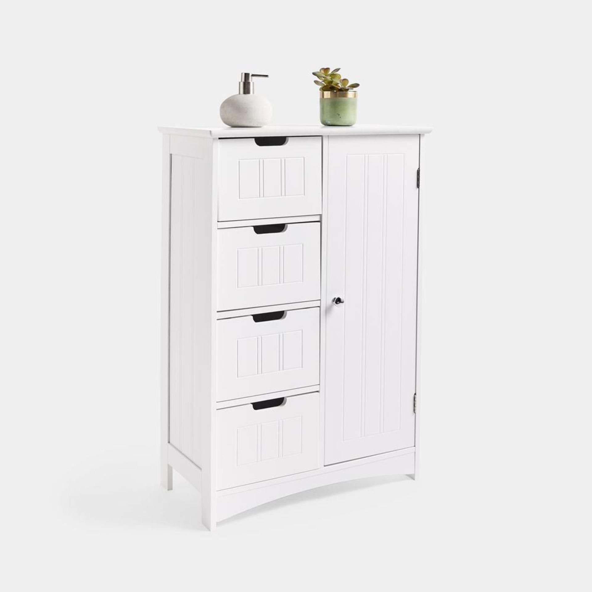 Colonial White Large Cabinet - BW. Colonial Style White 4 Drawer Storage UnitAdd a little colonial