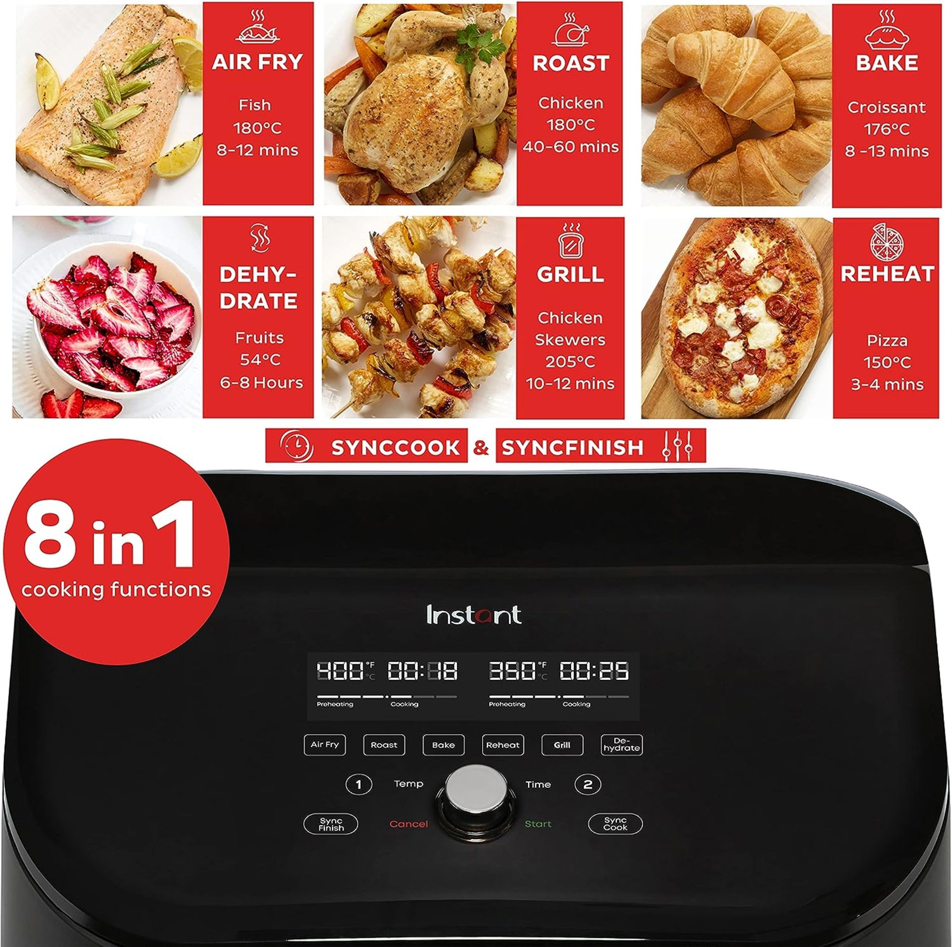 Trade Lot 10 X Brand NewInstant Vortex Plus VersaZone - Dual Air Fryer, 8-in-1 Smart Programmes - - Image 3 of 3