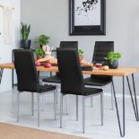 4 Pcs Pvc Leather Dining Side Chairs Elegant Design - PW. This is leather dining chair set will