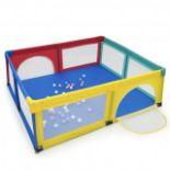 Large Infant Baby Playpen Safety Play Center Yard With 50 Ocean Balls-. - PW.