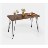 Oak Pin Leg Dining Table. - S2. Dark Wood Effect 4 Seater Dining Table With Pin Legs.
